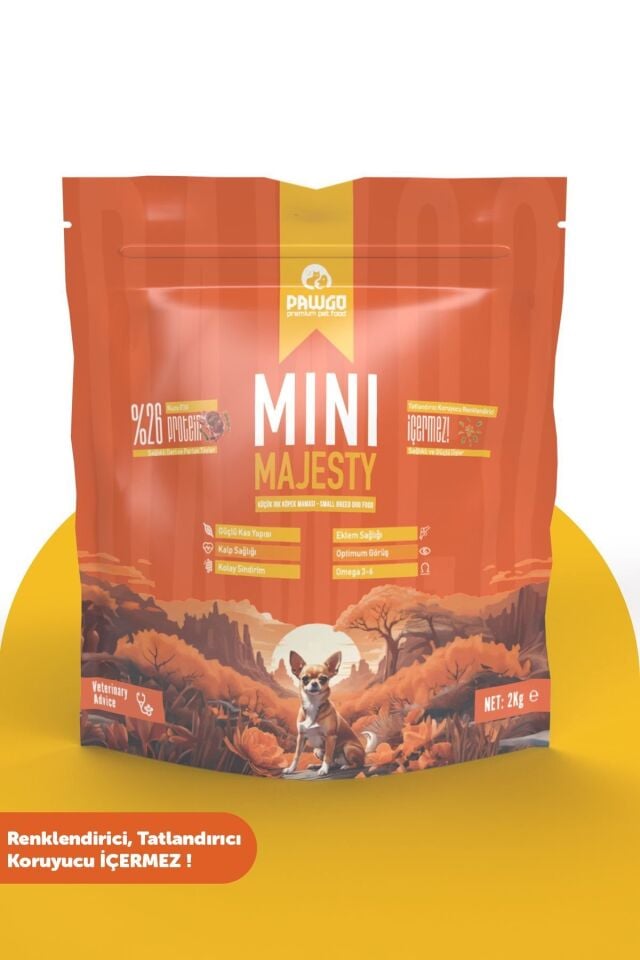 Pawgo Mini Majesty 2 Kg | Küçük Irk | Kuzu Etli | Yetişkin Köpek Maması