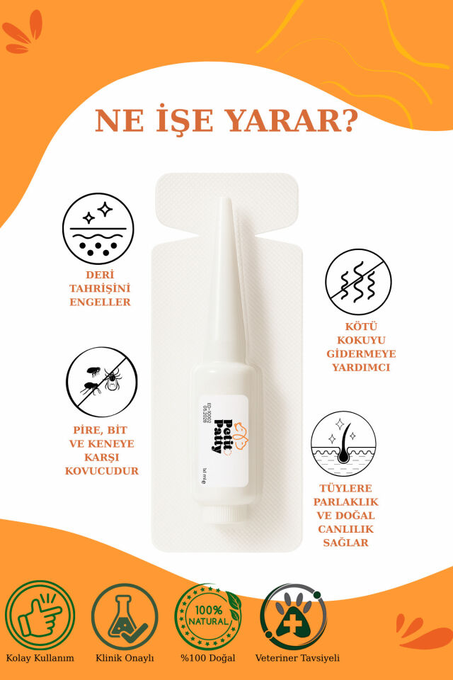 Petit Patty Kedi Dış Parazit Damlası Pire Bit Kene Kovucu Bitkisel Damla 5x1 ml