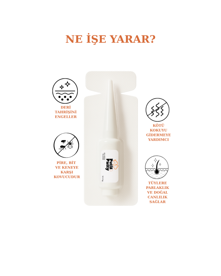 Petit Patty Kedi Dış Parazit Damlası Pire Bit Kene Kovucu Bitkisel Damla 5x1 ml