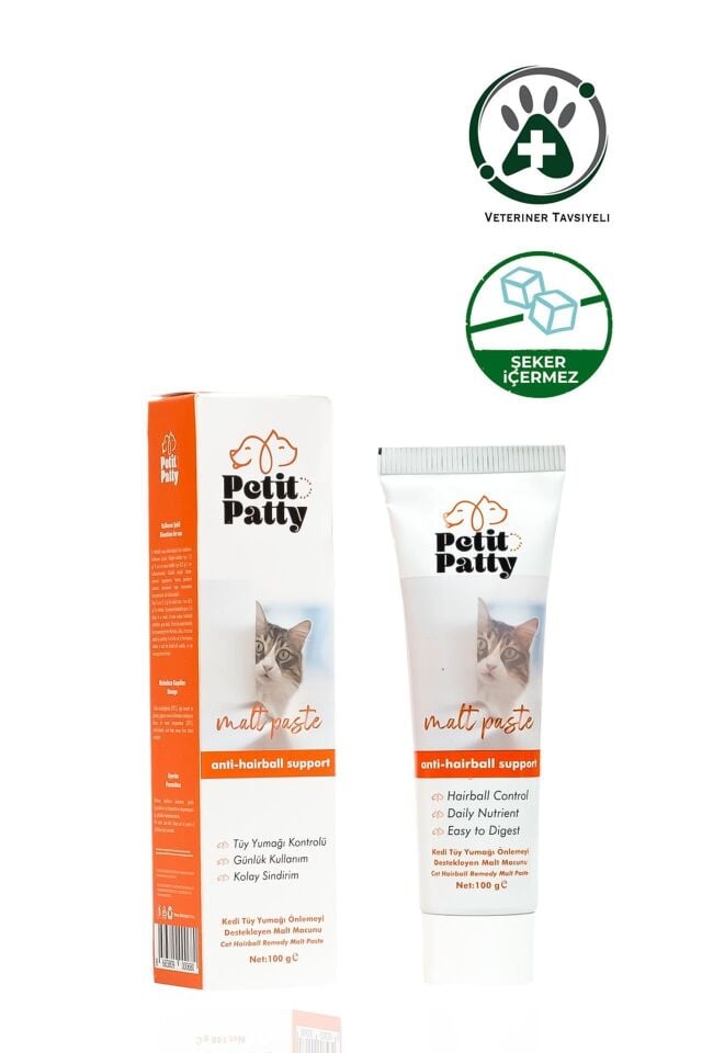 Petit Patty Malt Paste 100g (Kediler İçin Tüy Yumağı Önleyici Anti-Hairball Malt Macunu)
