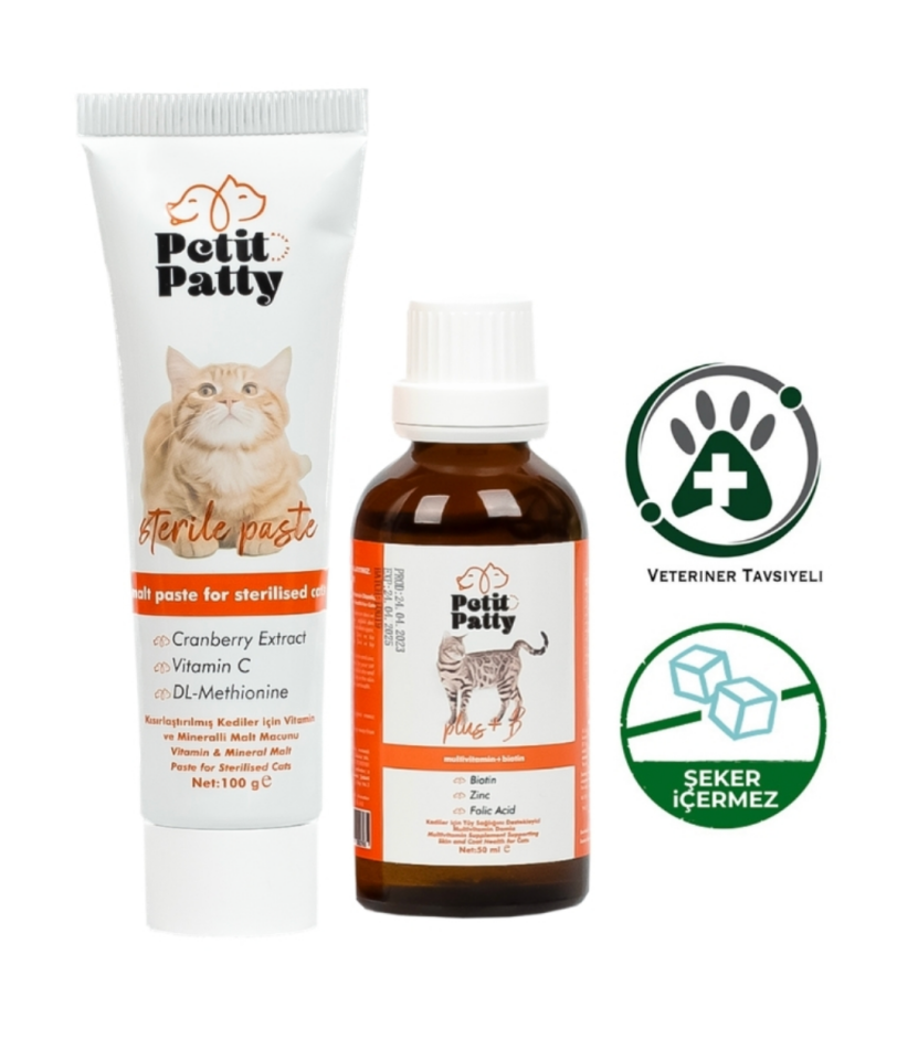 Petit Patty Kedi Steril Bağışıklık Seti (Sterile Paste + Plus+b For Cats)