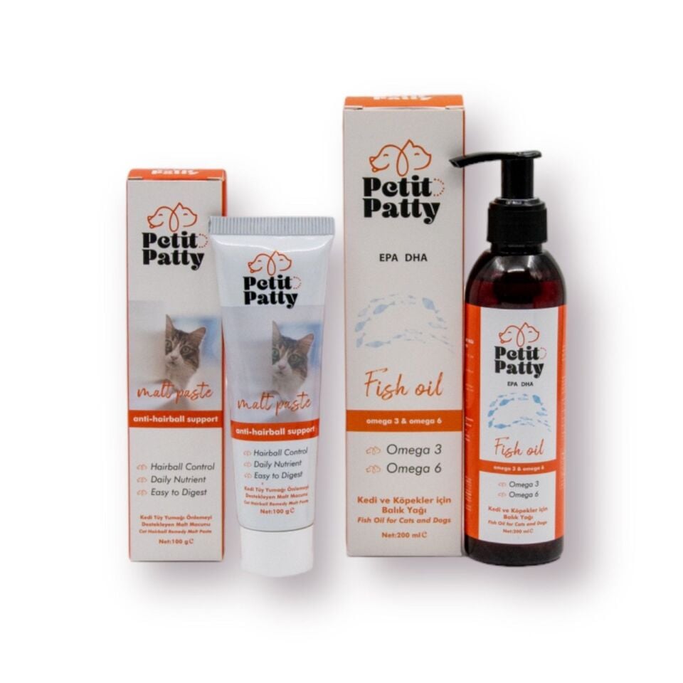 Petit Patty Kedi Sağlık Seti (Fish Oil(Balık Yağı)+ Malt Paste)