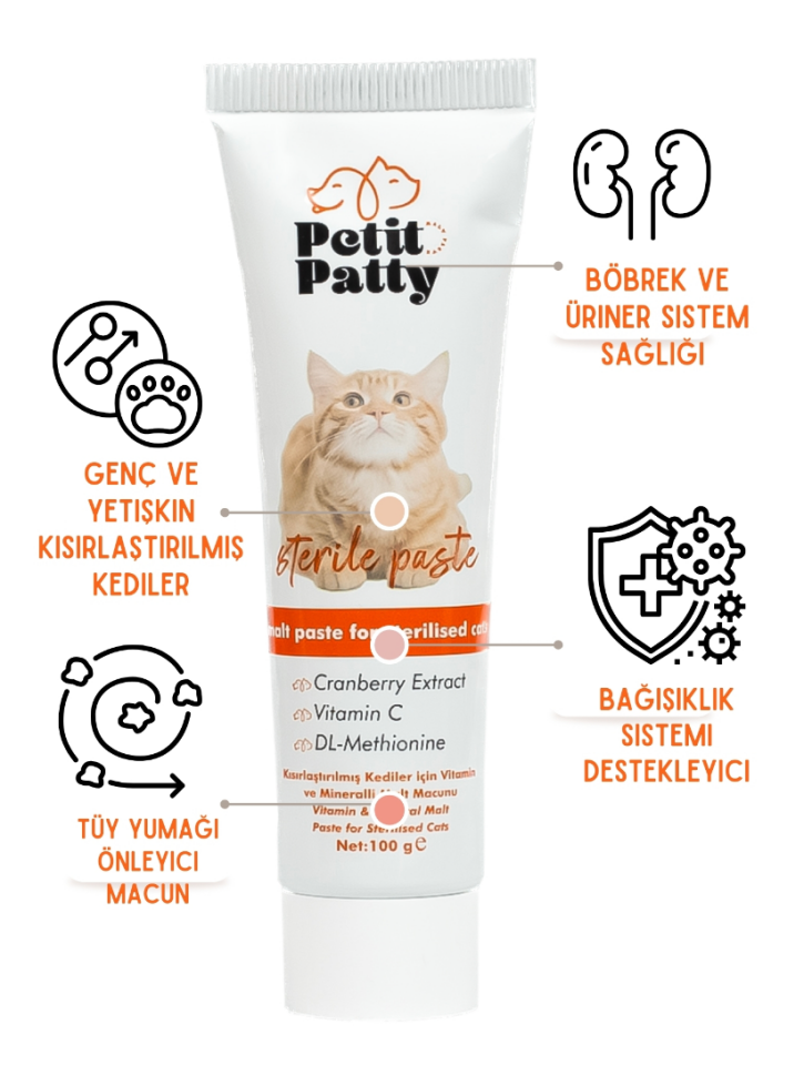 Petit Patty Sterile Paste 100g (kısırlaştırılmış Kedilere Özel Bağışıklılık Destekleyici)