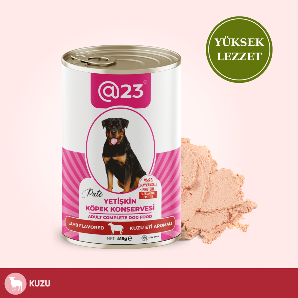 @23 Yetişkin Köpek Konservesi Kuzu Eti Aromalı 415 g x 12 adet