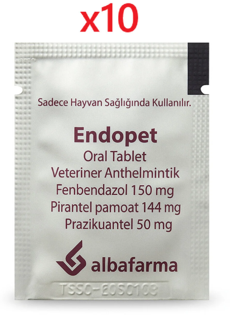 Albafarma Endope Kedi ve Köpek Için Iç Parazit Tablet X10 Adet